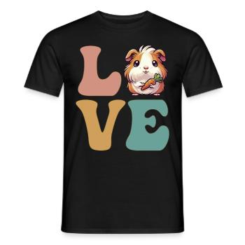 Cochon d’Inde mignon - T-shirt homme - noir - Devant - AI Model Male 178 light (178cm)