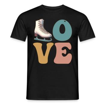 Ice Skating Ice Skating Figure Skating - Men's T-Shirt - black - Front - AI Model Male 178 light (178cm)