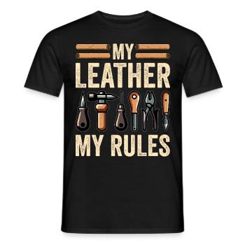 Leatherwork Leatherworker Stamping Crafts - Men's T-Shirt - black - Front - AI Model Male 178 light (178cm)