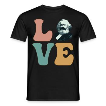 Karl Marx LIEBE Kommunismus Kommunistischer Sozial - Männer T-Shirt - Schwarz - Vorne - AI Model Male 178 light (178cm)