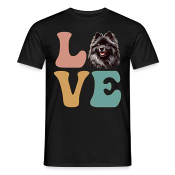 Keeshond Dog Lover - Men's T-Shirt - black - Front - AI Model Male 178 light (178cm)