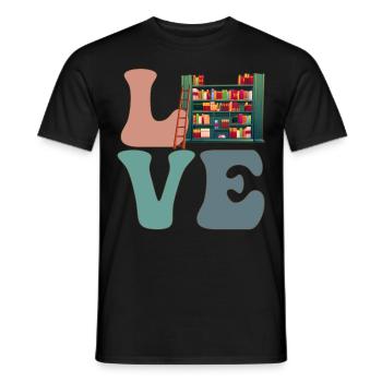 Librarian Library - Men's T-Shirt - black - Front - AI Model Male 178 light (178cm)