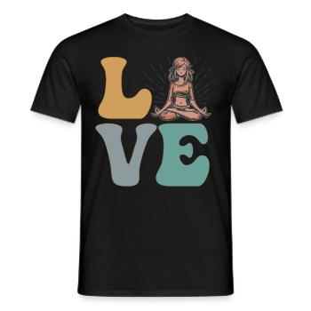 Meditation Spiritual Yoga Female Woman - Men's T-Shirt - black - Front - AI Model Male 178 light (178cm)