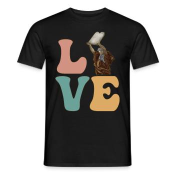 Moses Jewish Israeli 10 Commandments - Men's T-Shirt - black - Front - AI Model Male 178 light (178cm)
