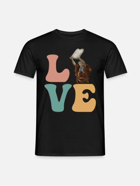 Moses Jewish Israeli 10 Commandments - Men's T-Shirt - black
