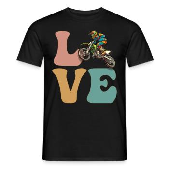 Course de motocross Dirt Bike - T-shirt homme - noir - Devant - AI Model Male 178 light (178cm)