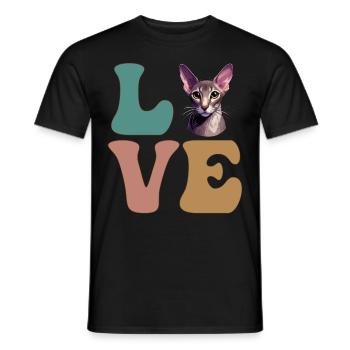 Orientalisch Kurzhaar Katze - Männer T-Shirt - Schwarz - Vorne - AI Model Male 178 light (178cm)