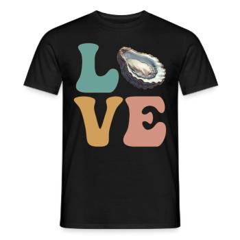 Austernschalen Meeresfrüchte - Männer T-Shirt - Schwarz - Vorne - AI Model Male 178 light (178cm)