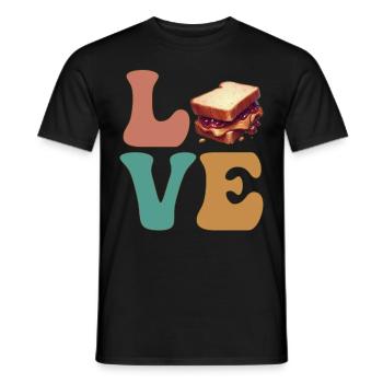 Beurre de cacahuète et gelée PB&J - T-shirt homme - noir - Devant - AI Model Male 178 light (178cm)