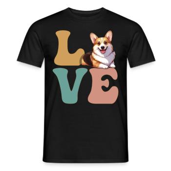 Pembroke Welsh Corgi Dog Lover - Men's T-Shirt - black - Front - AI Model Male 178 light (178cm)