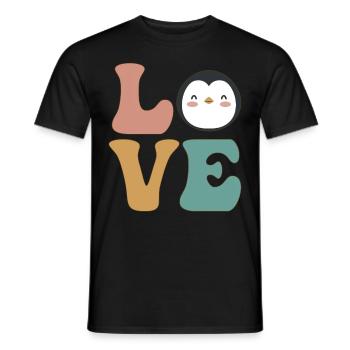 Cute Penguin Lover - Men's T-Shirt - black - Front - AI Model Male 178 light (178cm)