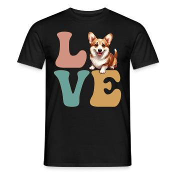 Pembroke Corgi Dog Lover - Men's T-Shirt - black - Front - AI Model Male 178 light (178cm)