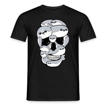 Sacabambaspis poisson Meme crâne - T-shirt homme - noir - Devant - AI Model Male 178 light (178cm)