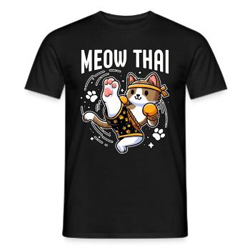 Miaou Chat Thaï - T-shirt homme - noir - Devant - AI Model Male 178 light (178cm)