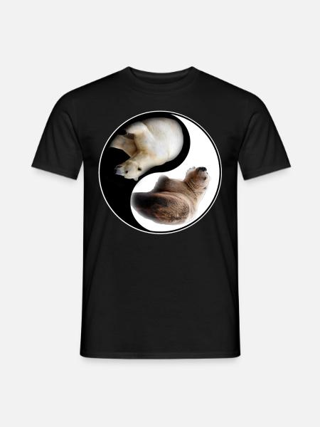 Yin Yang Bär - Männer T-Shirt - Schwarz