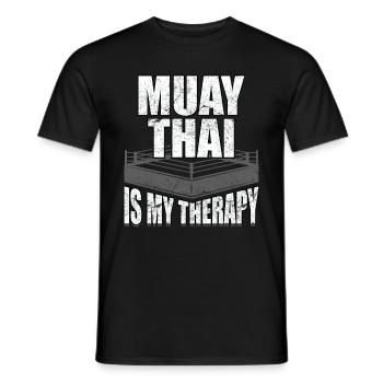 Muay Thai ist meine Therapie - Männer T-Shirt - Schwarz - Vorne - AI Model Male 178 light (178cm)