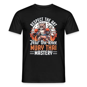 Respect the art fear the knee muay thai mastery - Men's T-Shirt - black - Front - AI Model Male 178 light (178cm)