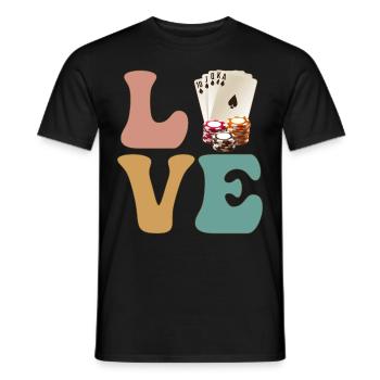 Poker Spieler Casino Glücksspiel Spieler - Männer T-Shirt - Schwarz - Vorne - AI Model Male 178 light (178cm)