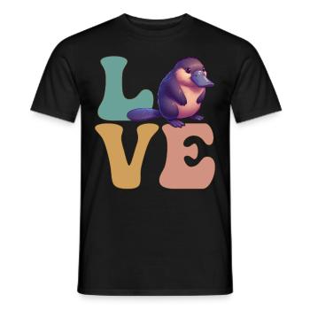 Cute platypus - Men's T-Shirt - black - Front - AI Model Male 178 light (178cm)