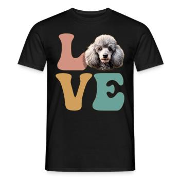 Caniche Amoureux des chiens - T-shirt homme - noir - Devant - AI Model Male 178 light (178cm)