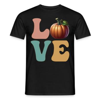 Pumpkin Jack O Lantern Thanksgiving Halloween - Men's T-Shirt - black - Front - AI Model Male 178 light (178cm)