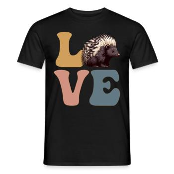 Animal épine porc-épic - T-shirt homme - noir - Devant - AI Model Male 178 light (178cm)