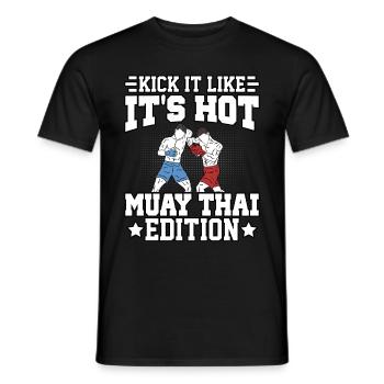 Kick it like it's hot Muay Thai Edition - Men's T-Shirt - black - Front - AI Model Male 178 light (178cm)