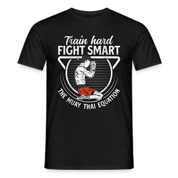 Entraînez-vous durement, combattez intelligemment, le Muay Thai : l’équation - T-shirt homme - noir - Devant - AI Model Male 178 light (178cm)