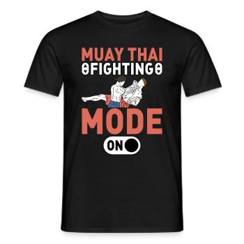 Mode de combat Muay Thai activé - T-shirt homme - noir - Devant - AI Model Male 178 light (178cm)