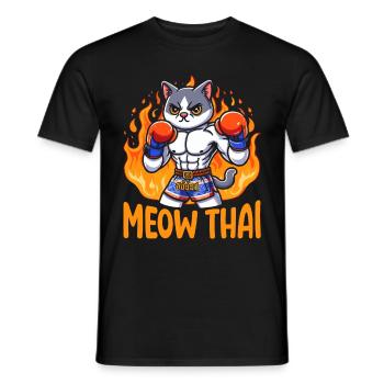 Mewo Thai Cat Funny Quote - Men's T-Shirt - black - Front - AI Model Male 178 light (178cm)