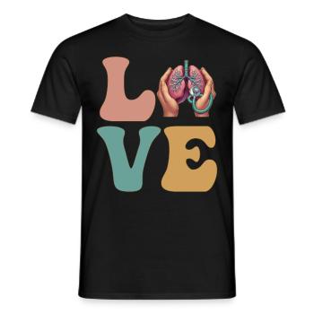 Atmungstherapeut Atmungstherapie RT - Männer T-Shirt - Schwarz - Vorne - AI Model Male 178 light (178cm)