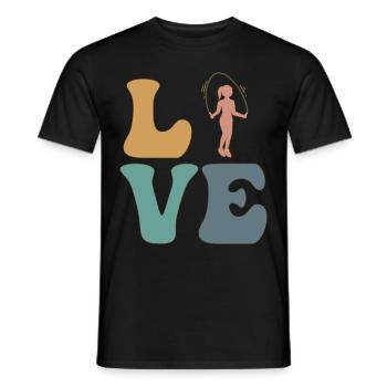 Rope Skipping Seilspringen Fitness - Männer T-Shirt - Schwarz - Vorne - AI Model Male 178 light (178cm)