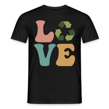 Recycling, Recycling, Earth Day, Environmentalist - Men's T-Shirt - black - Front - AI Model Male 178 light (178cm)