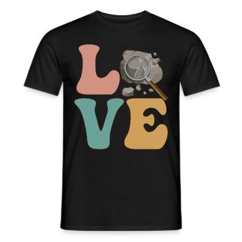 Chasseur de roches, Chasse aux roches, Géologue, Géologie - T-shirt homme - noir - Devant - AI Model Male 178 light (178cm)