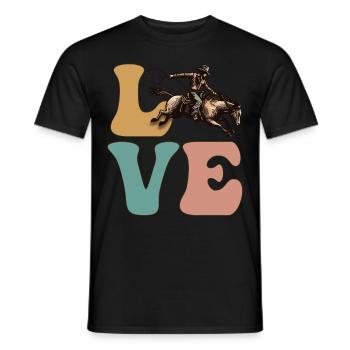 Rodeo Barrel Racer Barrel Racing Pferd Reiten - Männer T-Shirt - Schwarz - Vorne - AI Model Male 178 light (178cm)