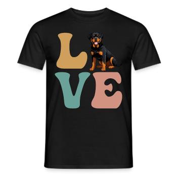 Rottweiler amoureux des chiens - T-shirt homme - noir - Devant - AI Model Male 178 light (178cm)