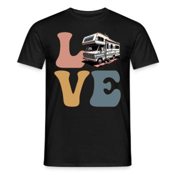 Camping-car Camping-car Camping-car Vacances en camping Wohnmobi - T-shirt homme - noir - Devant - AI Model Male 178 light (178cm)