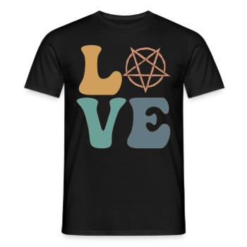Satanist Pentagram Satanism Satanic K - Men's T-Shirt - black - Front - AI Model Male 178 light (178cm)