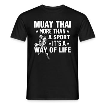 Muay Thai more than a sport it's a way of life - Men's T-Shirt - black - Front - AI Model Male 178 light (178cm)