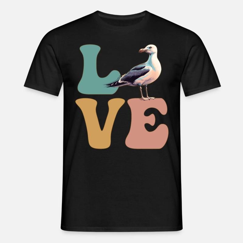 Seemöwe Seemöwe Seevogel - Männer T-Shirt - Schwarz