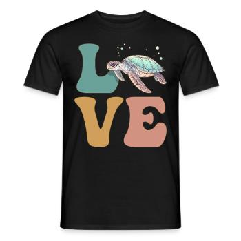 Sea Turtle Ocean - Men's T-Shirt - black - Front - AI Model Male 178 light (178cm)