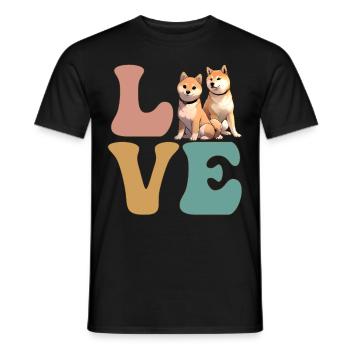 Shiba Inu Amoureux des chiens - T-shirt homme - noir - Devant - AI Model Male 178 light (178cm)