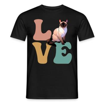 Siamkatze - Männer T-Shirt - Schwarz - Vorne - AI Model Male 178 light (178cm)