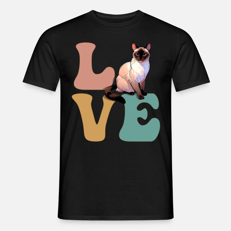Siamkatze - Männer T-Shirt - Schwarz