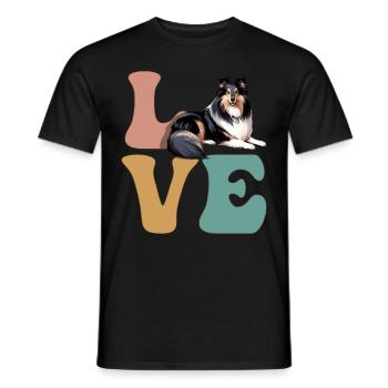Shetland Sheepdogs Dog Lover - Men's T-Shirt - black - Front - AI Model Male 178 light (178cm)