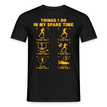 Dinge, die ich in meiner Freizeit mache Muay Thai - Männer T-Shirt - Schwarz - Vorne - AI Model Male 178 light (178cm)