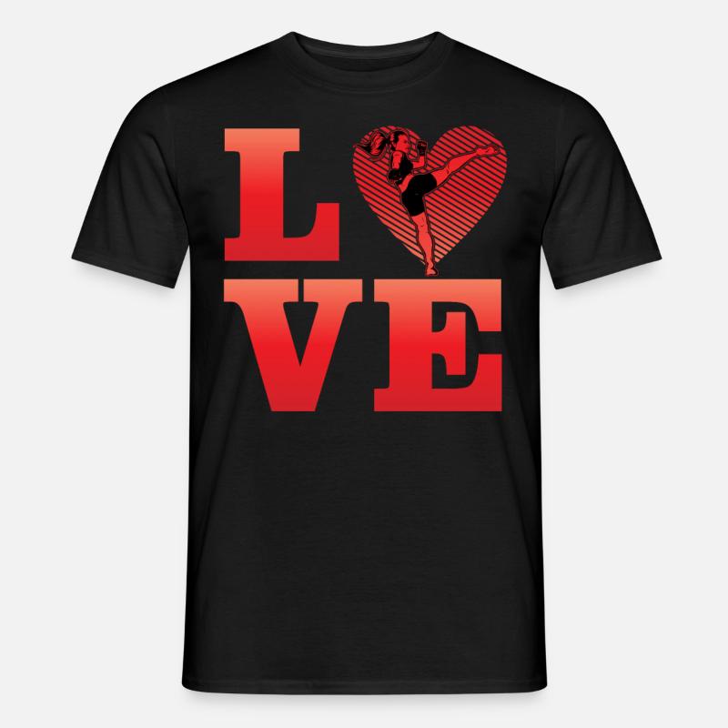 Muay Thai Liebe - Männer T-Shirt - Schwarz