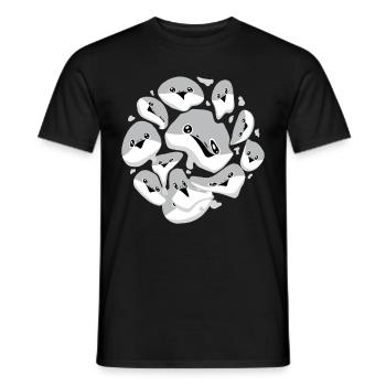 Sacabambaspis Fish Meme Face Pattern - Men's T-Shirt - black - Front - AI Model Male 178 light (178cm)