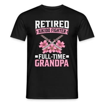 Aikido-Kämpfer im Ruhestand und Vollzeit-Opa - Männer T-Shirt - Schwarz - Vorne - AI Model Male 178 light (178cm)