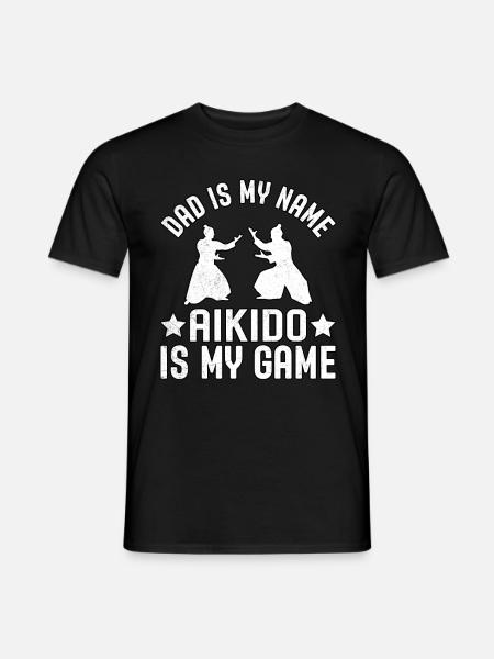 Far hedder Aikido er mit spil - Mænd T-shirt - sort